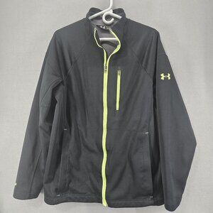 Under Armour Men's Cold Gear Storm 2 Jacket, Black/High Viz, Fleece lined, M